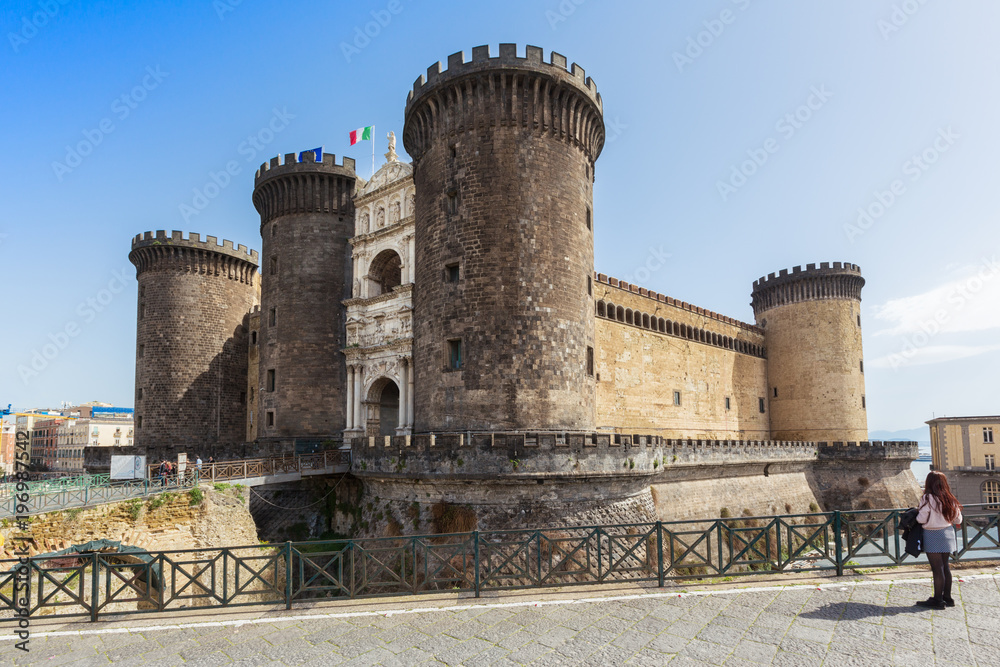 Naples (Italy) - Castel Nuovo,  New Castle, also called Maschio Angioino, is a medieval castle located in front of Piazza Municipio and the city hall