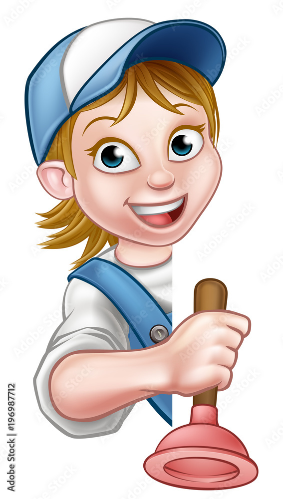 Cartoon Character Plumber Woman Cartoon Character Plumber Woman