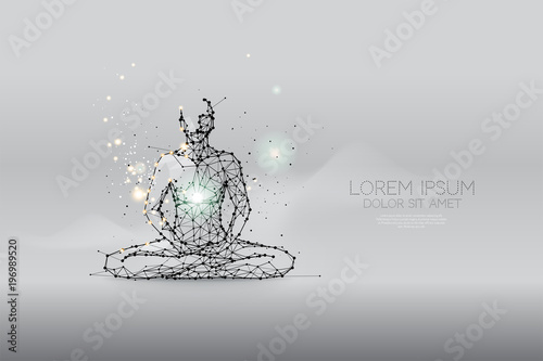 The particles, polygonal, geometric art - meditation