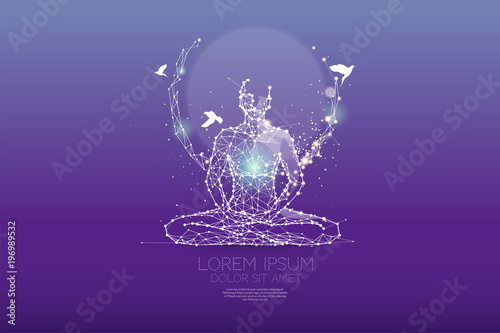 The particles, polygonal, geometric art - meditation