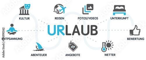 URLAUB Vektor Grafik Icons Priktogramme