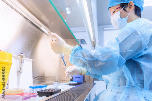 Female scientist in the CDC laboratory	