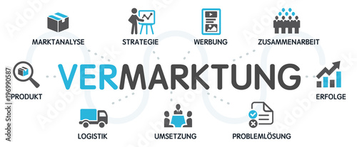 VERMARKTUNG Vektor Grafik Icons Priktogramme