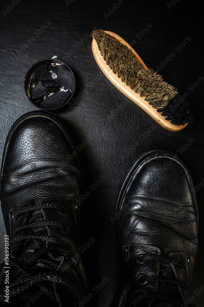 Flat black store shoe polish