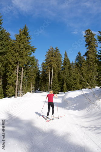 Skilanglauf im Frühling am Großen Arber bei Bodenmais im Bayrischen Wald