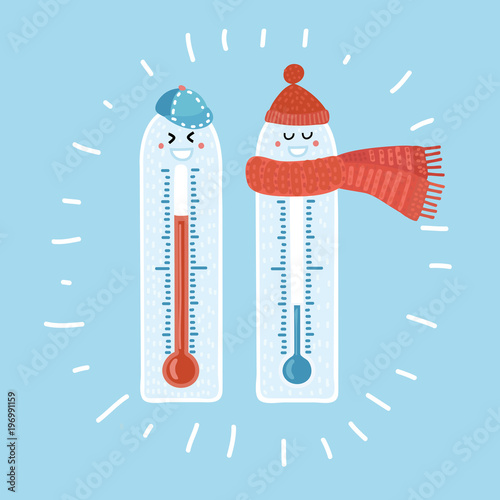 Cold hot cartoon thermometer