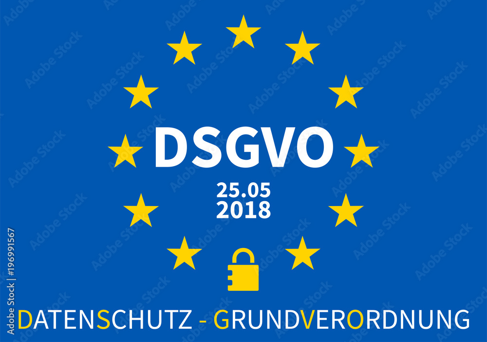 DSGVO Datenschutz-Grundverordnung EU Sterne blau