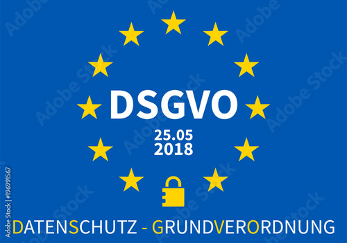 DSGVO Datenschutz-Grundverordnung EU Sterne blau