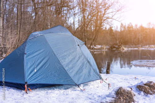 tent in winter