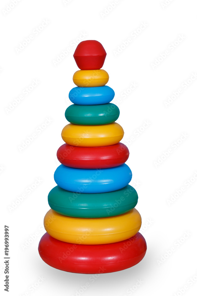 toy pyramid of colored plastic toy pyramid of colored plastic