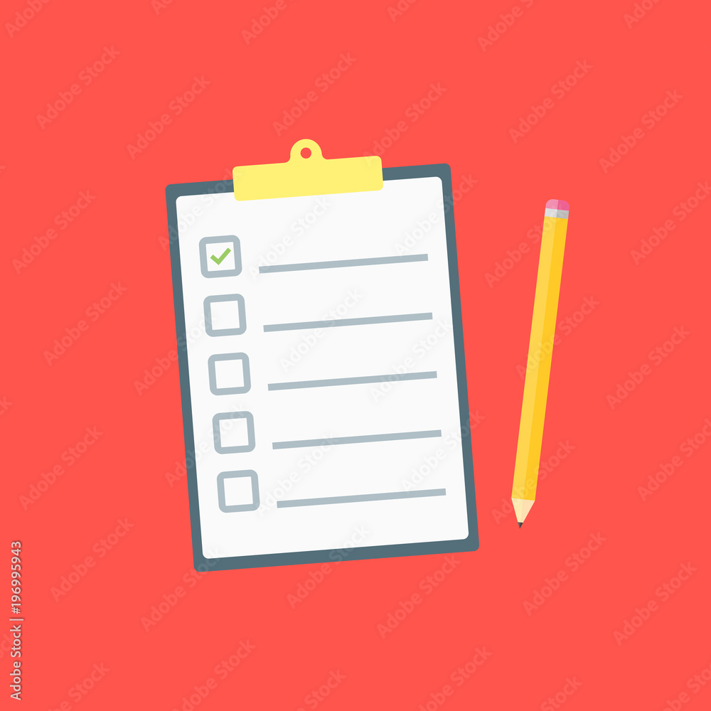 Claim form. Flat style isolated on a red background. Vector illustration Claim form. Flat style isolated on a red background. Vector illustration