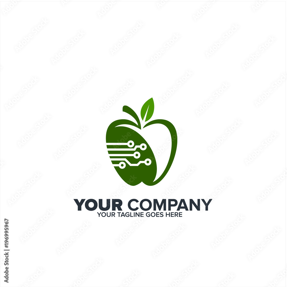 Abstract green apple icon for diet, healthy and many graphic template Abstract green apple icon for diet, healthy and many graphic template