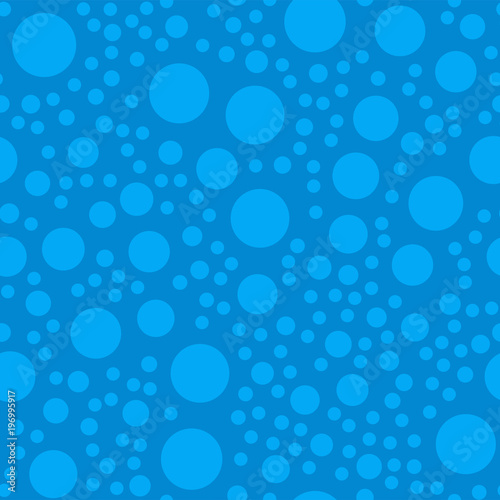 Geometric seamless pattern of circles. Circles on a blue abstract background. Vector illustration