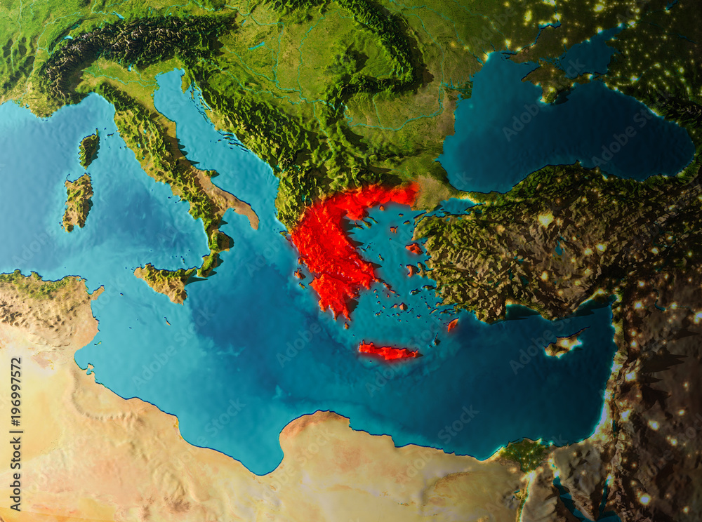Orbit view of Greece