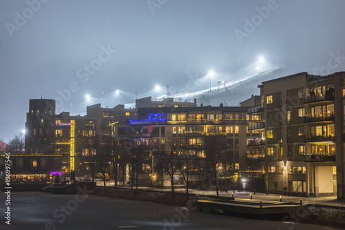 Photography Förberedelser för Alpina Världskuppen i Hammarbybacken kvällen innan tävlingen m