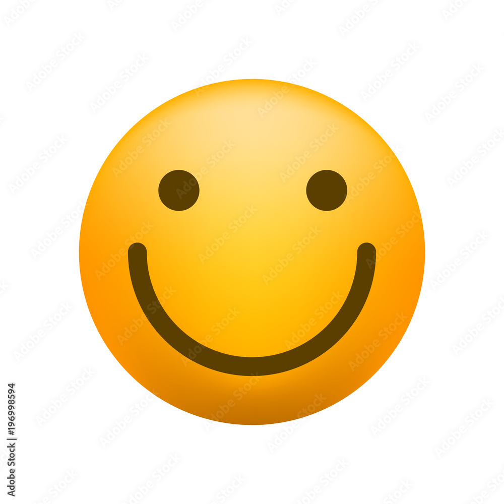Cute Happy Emoticon on White Background . Isolated Vector Illustration Cute Happy Emoticon on White Background . Isolated Vector Illustration