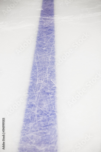 blue line on ice hockey rink