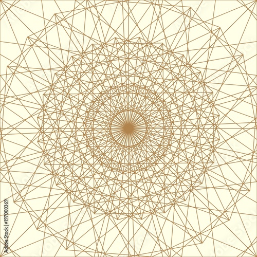 Decorative round frame with vintage brown on white background (vector)