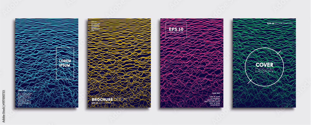 Vector cover designs. Future Poster template. Smartphone modern background set.