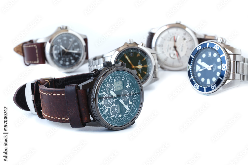 Men wrist watch isolate on white Men wrist watch isolate on white