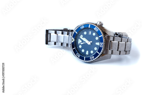 Men wrist watch isolate on white