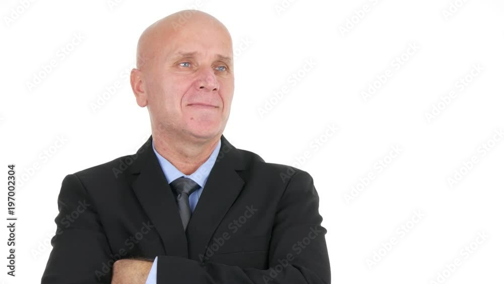 Confident Businessman Smile Pleased Waiting a Business Meeting Inside Company Confident Businessman Smile Pleased Waiting a Business Meeting Inside Company