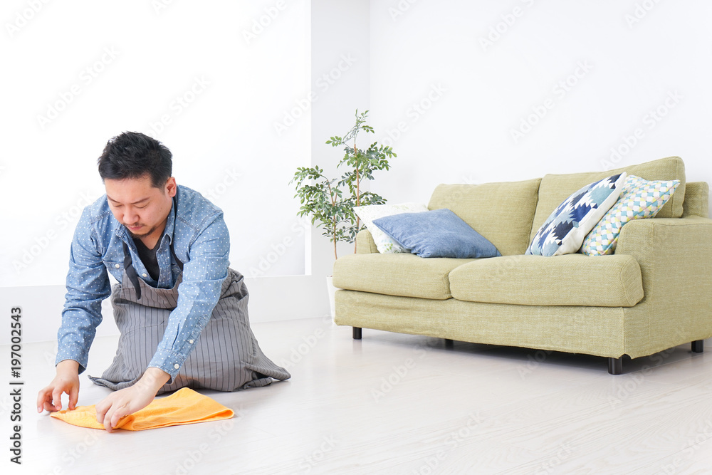 Man doing housechores Man doing housechores