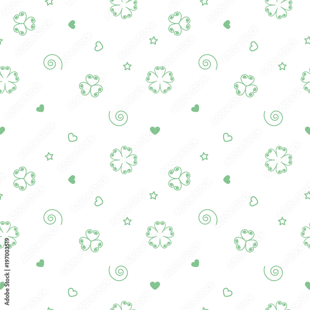 vector decor seamless pattern flowers green color