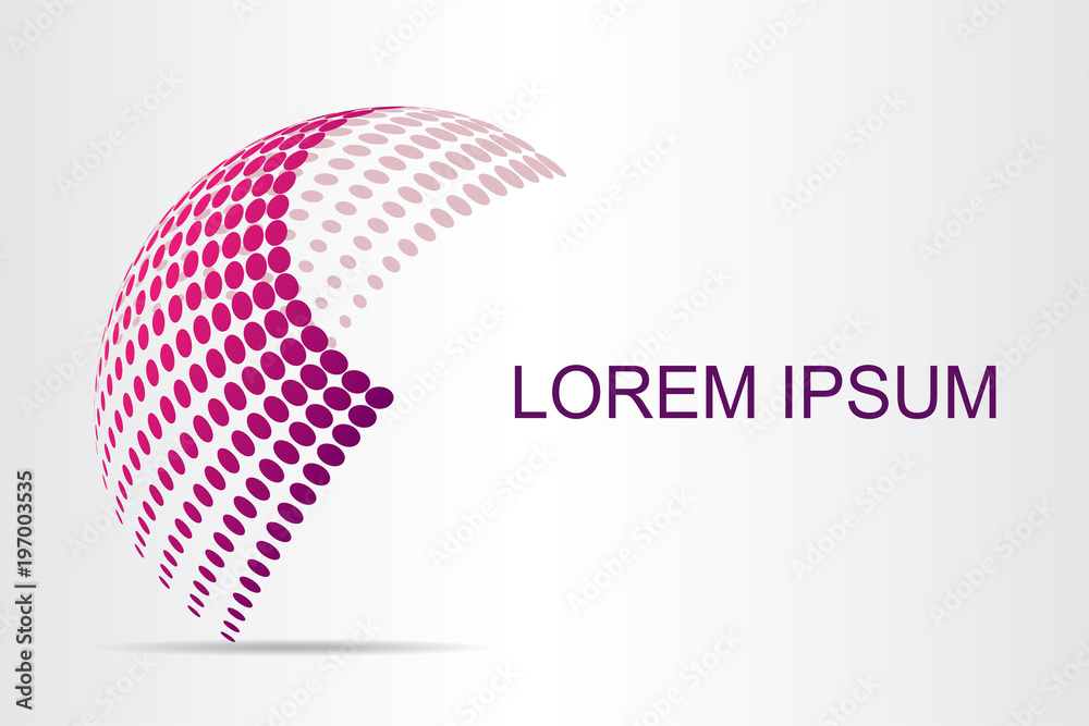 Logo stylized spherical surface with abstract shapes Logo stylized spherical surface with abstract shapes