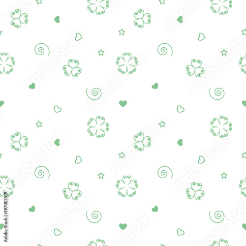 vector decor seamless pattern flowers green color