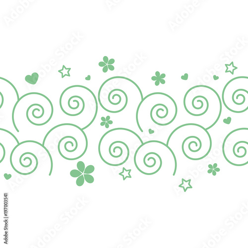 vector decor seamless pattern spirals and flowers
