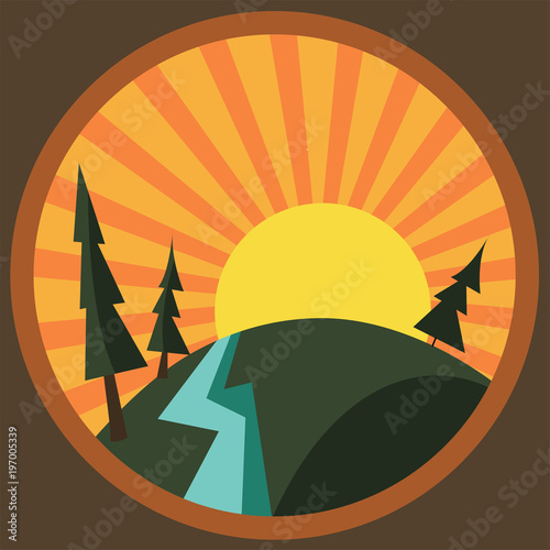Vector illustration-logo of summer camp