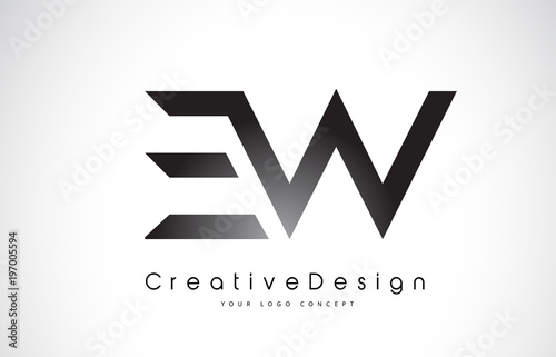 EW E W Letter Logo Design. Creative Icon Modern Letters Vector Logo.