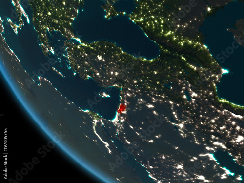 Lebanon at night from orbit