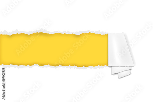 Zerrissenes Papier gelb