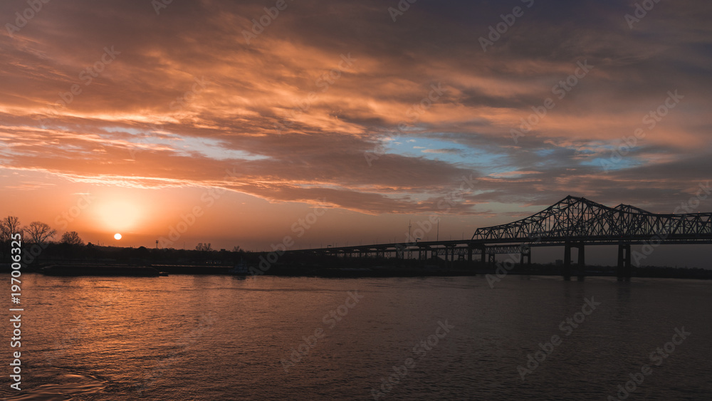 Sunrise over New Orleans, Louisiana USA