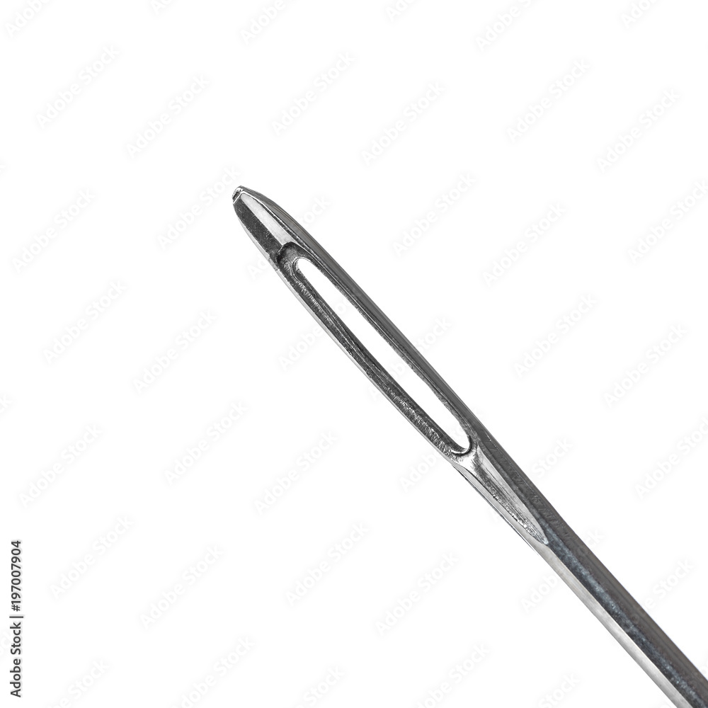 needle eye on white needle eye on white