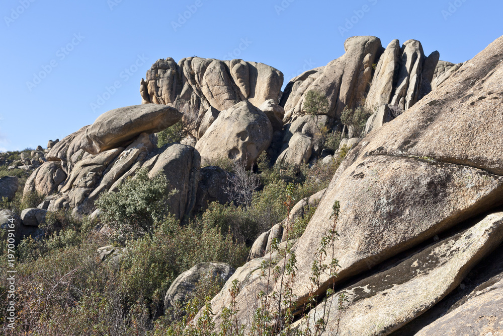 Rocas graniticas en la Pedriza. Madrid
