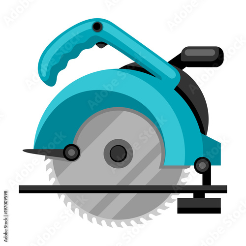 Illustration of circular saw on white background isolated