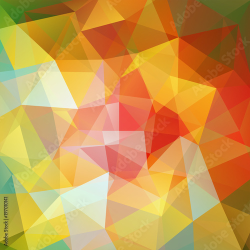 Geometric pattern  polygon triangles vector background in yellow  orange  red tones. Illustration pattern