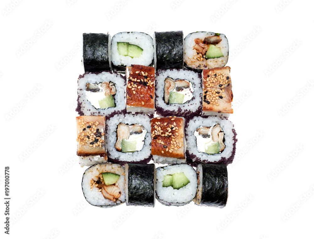 Sushi roll isolated on a over white background Sushi roll isolated on a over white background