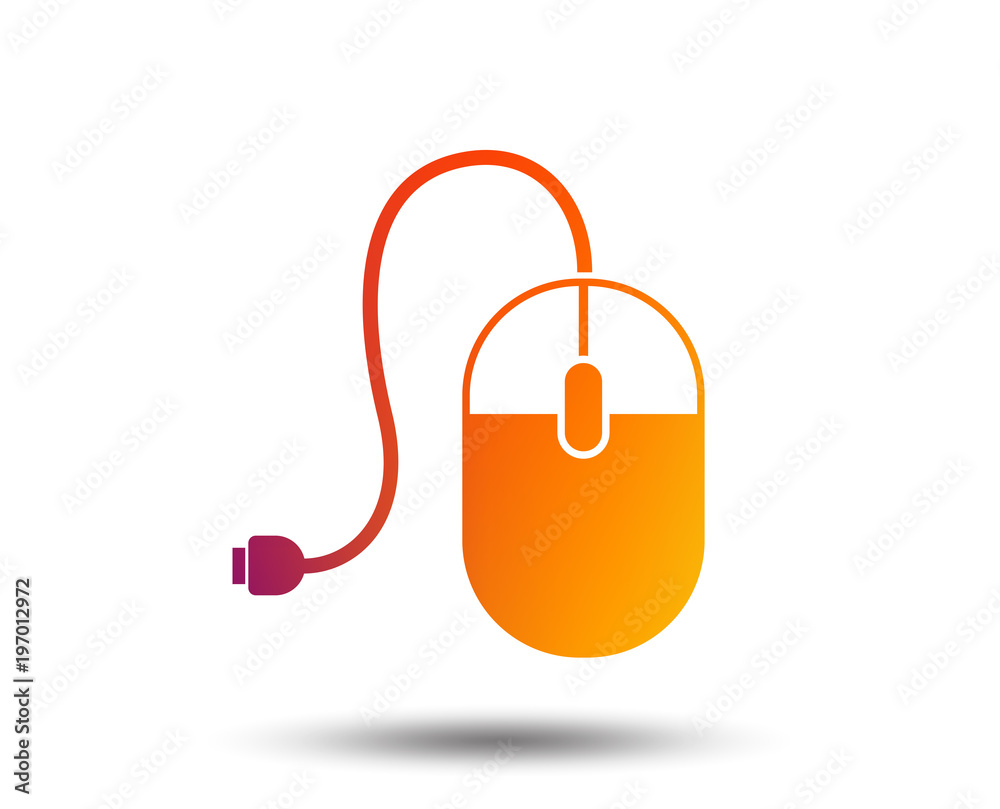 Computer mouse sign icon. Optical with wheel symbol. Blurred gradient design element. Vivid graphic flat icon. Vector Computer mouse sign icon. Optical with wheel symbol. Blurred gradient design element. Vivid graphic flat icon. Vector