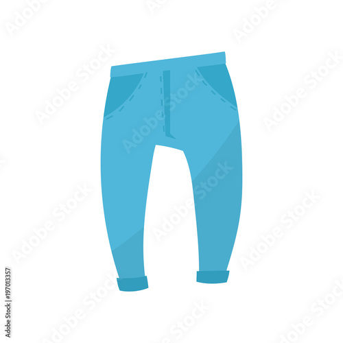 Blue sweatpants, boys wear vector Illustration on a white background