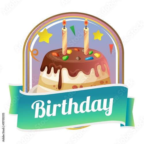 badge of delicious tart with sweet topping