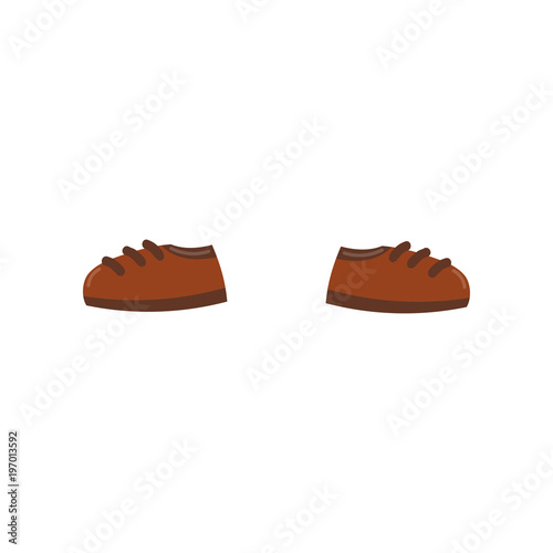 Pair of brown shoes vector Illustration on a white background