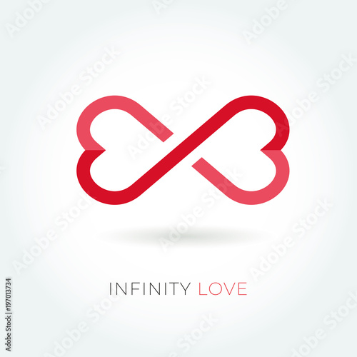 Infinity love logo. Valentine and relationship vector icon.