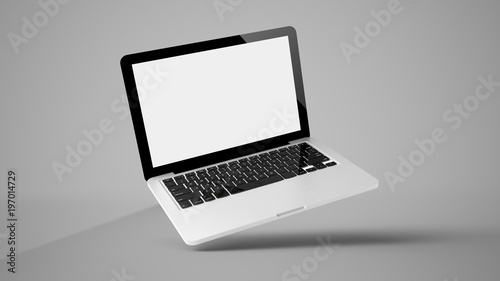 computer gravity with white screen photo