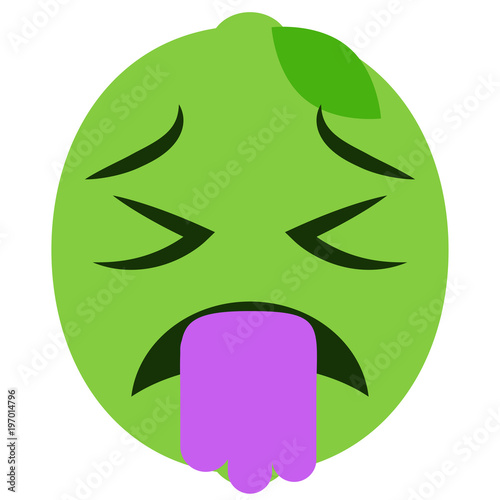 Erbrechen Emoticon - Limette