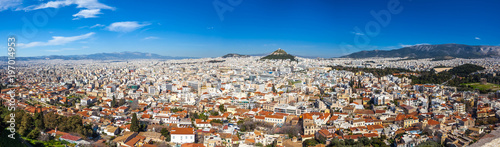 Panoramic view of Athens from Acropolis hill, sunny day