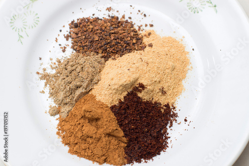 a few spices on a plate